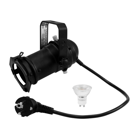 EUROLITE Set PAR-16 Spot -LED-kohdevalo musta