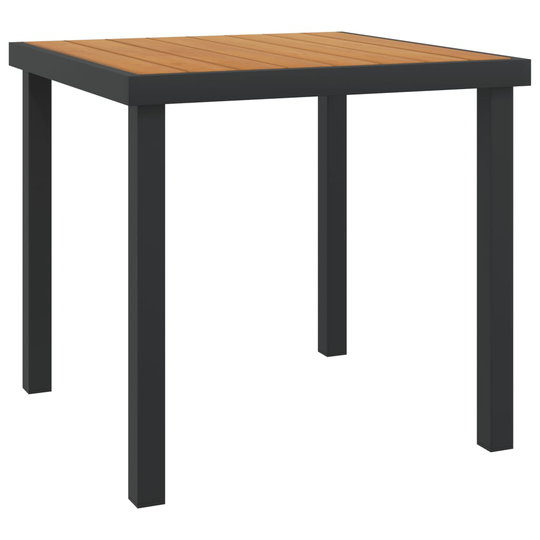 vidaXL Puutarhapöytä ruskea 78,5x78,5x74 cm alumiini ja WPC