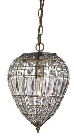 SL chrystal pendant (antiikki messinki)