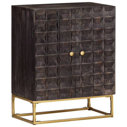 vidaXL Senkki musta 60x35x75 cm täysi mangopuu