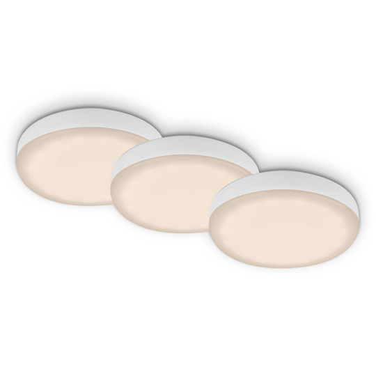 Plat-LED-uppokohdevalo, valkoinen, 3 kpl, 3 000 K