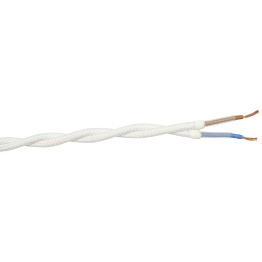 Gelia 4070910171 Tekstiilijohto SKK, 2X0.75 kierretty, 25 m Valkoinen