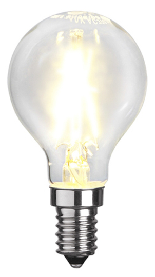 E14 Klotlampa klar LED 2W (Läpinäkyvä)