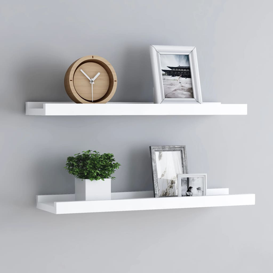 vidaXL Tauluhyllyt 2 kpl valkoinen 60x9x3 cm MDF