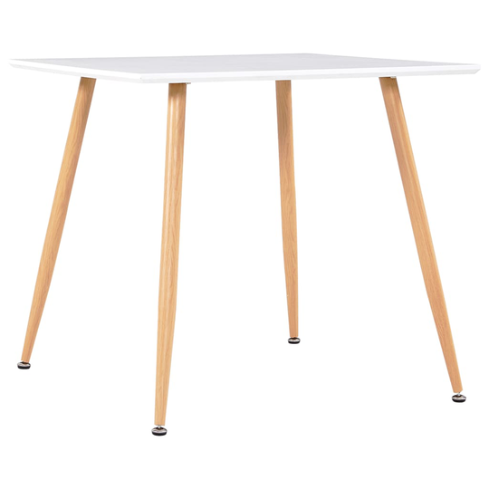 vidaXL Ruokapöytä valkoinen ja tammi 80,5x80,5x73 cm MDF