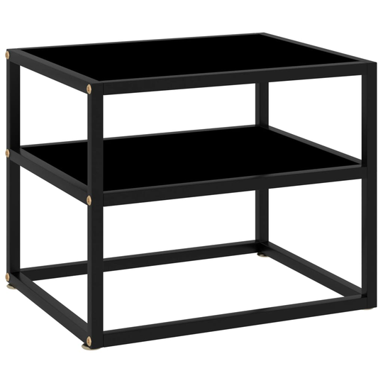vidaXL Konsolipöytä musta 50x40x40 cm karkaistu lasi
