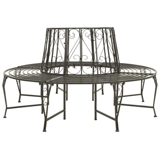 vidaXL Puutarhan puunympäryspenkki 160 cm teräs