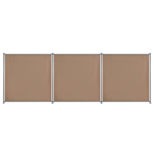 vidaXL Aitapaneeli 3 kpl kangas 540x180 cm ruskeanharmaa