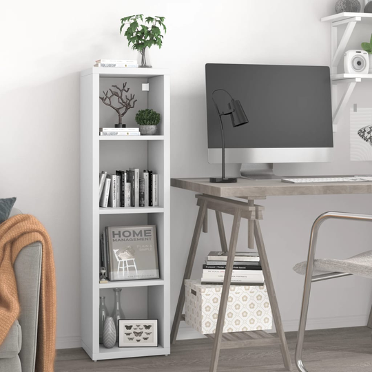 vidaXL Seinäkuutiohylly valkoinen 37x29,5x134,5 cm MDF