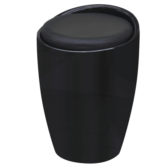 242246 vidaXL Stool Black Faux Leather