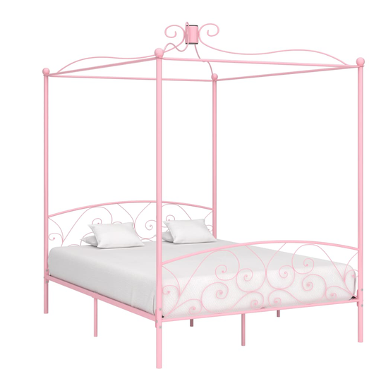 vidaXL Katossängyn runko pinkki metalli 180x200 cm