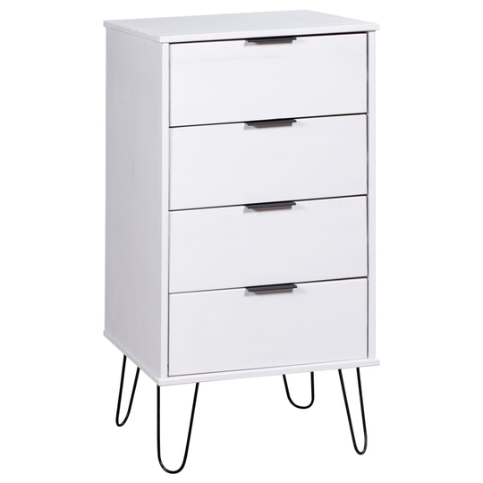 vidaXL Laatikosto valkoinen 45x39,5x90,3 cm täysi mänty