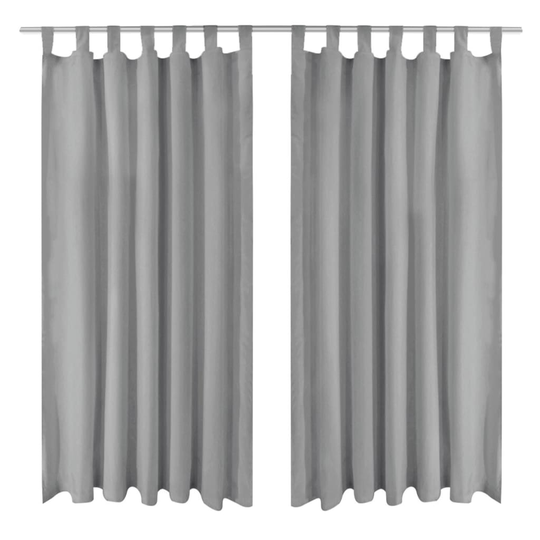 vidaXL Mikro-satiiniverhot silmukoilla 2 kpl 140x225 cm Harmaa
