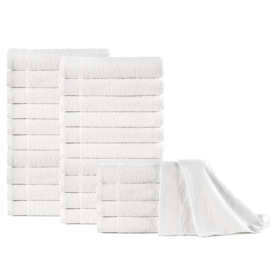 vidaXL Käsipyyhkeet 25 kpl puuvilla 350 g/m² 50 x 100 cm valkoinen
