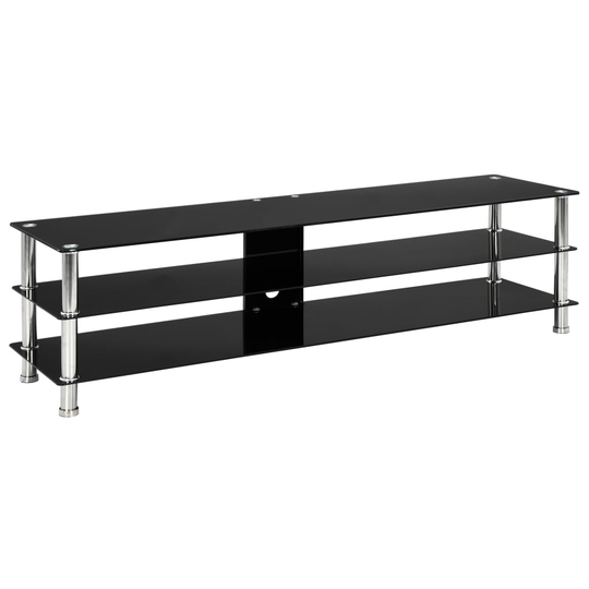 vidaXL TV-taso musta 150x40x40 cm karkaistu lasi