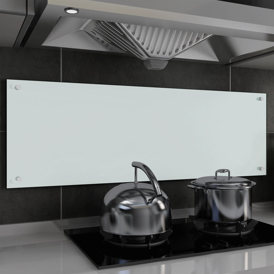 vidaXL Keittiön roiskesuoja valkoinen 120x40 cm karkaistu lasi