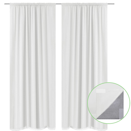 vidaXL Pimennysverhot 2 kpl kaksi kerrosta 140x175 cm Valkoinen