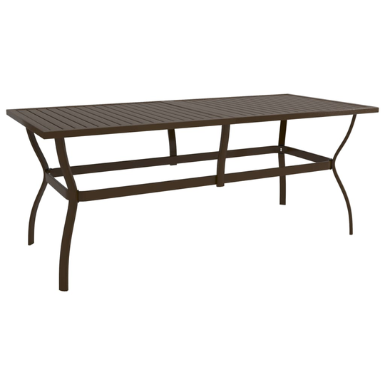 vidaXL Puutarhapöytä ruskea 190x80x72 cm teräs