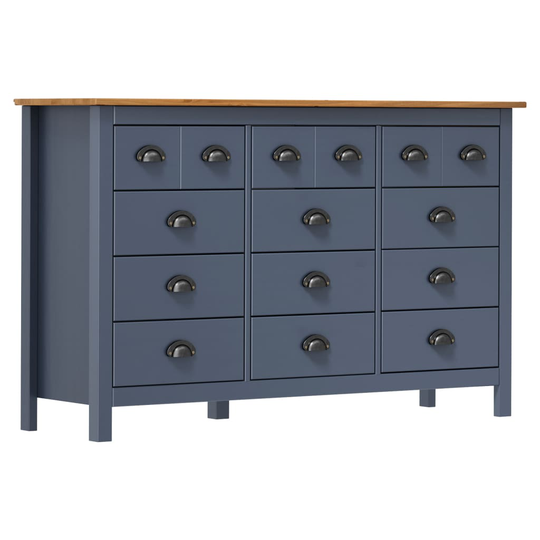 vidaXL Lipasto Hill Range harmaa 130x37x80 cm täysi mänty