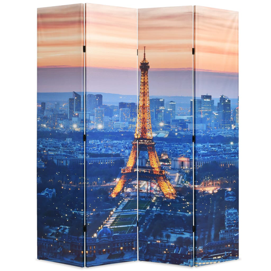 vidaXL Kokoontaitettava tilanjakaja 160x170 cm Pariisin yömaisema