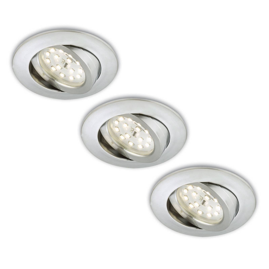 Erik-LED-uppokohdevalo, 3 kpl – käännettävä, alu