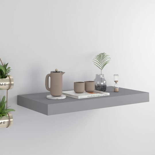 vidaXL Kelluva seinähylly harmaa 50x23x3,8 cm MDF