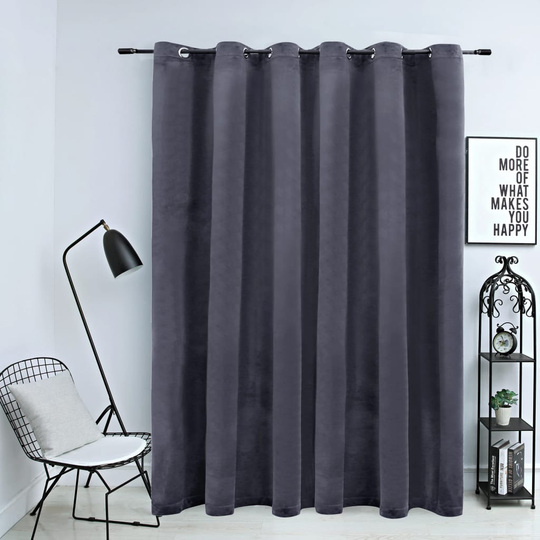 vidaXL Pimennysverho metallirenkailla sametti antrasiitti 290x245 cm