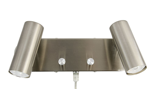 reading lamp dubbel LED (Harjattu teräs)