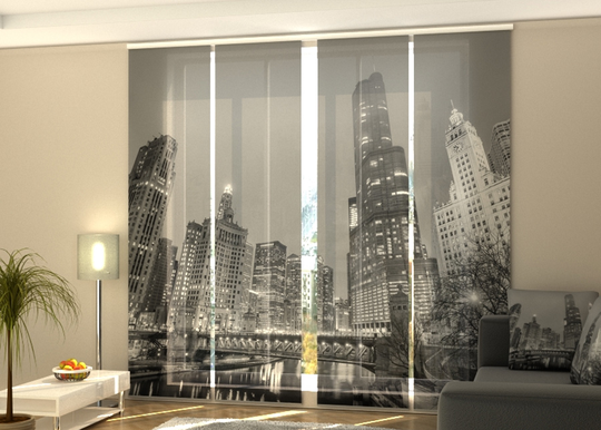 Puolipimentävä paneeliverho Grey city 240x240 cm