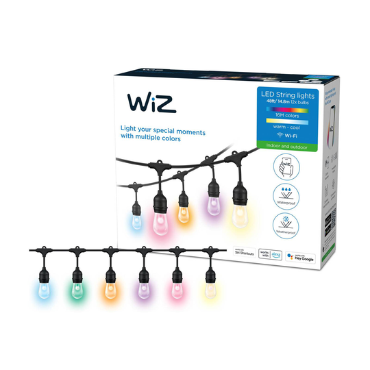 WiZ String Lights -LED-ulkovaloketju, CCT, RGB