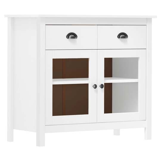 vidaXL Lipasto Hill Range valkoinen 90x40x80 cm täysi mänty