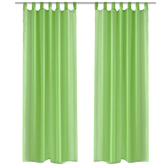 Omenanvihreät Sheer Verhot 140 x 245 cm 2 kpl