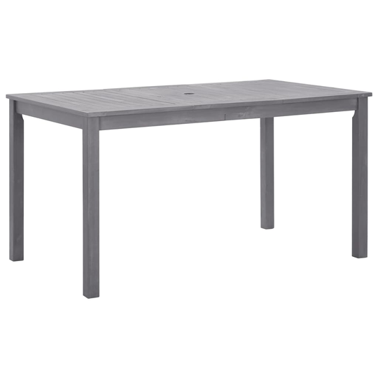 vidaXL Puutarhapöytä harmaa kuultomaali 140x80x74 cm täysi akaasiapuu