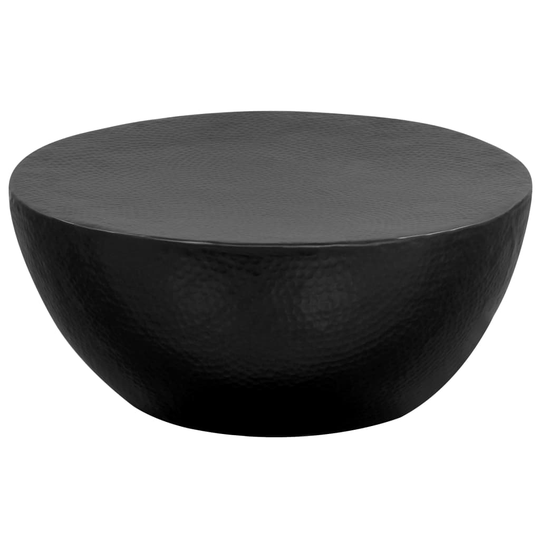 vidaXL Sohvapöytä vasaroitu pinta alumiini 70x30 cm musta