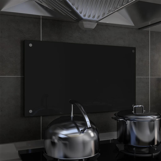 vidaXL Keittiön roiskesuoja musta 70x40 cm karkaistu lasi