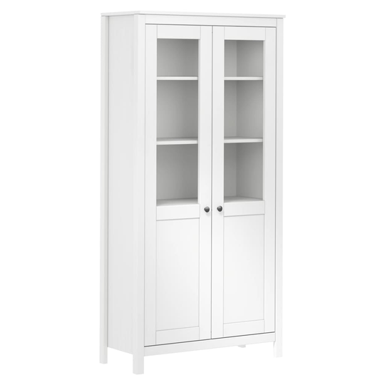 vidaXL Vitriini Hill Range valkoinen 85x37x170,5 cm täysi mänty