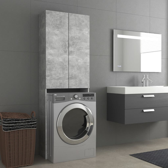 vidaXL Pesukonekaappi betoninharmaa 64x25,5x190 cm