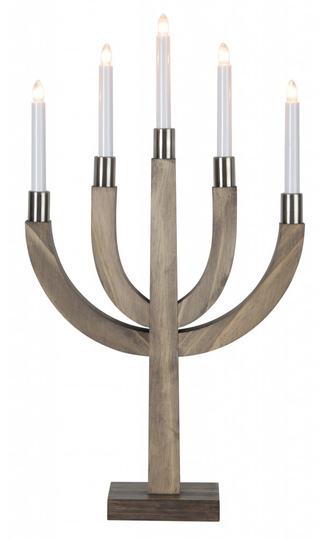 Elias candlestick 5L (Tan / ruskea)