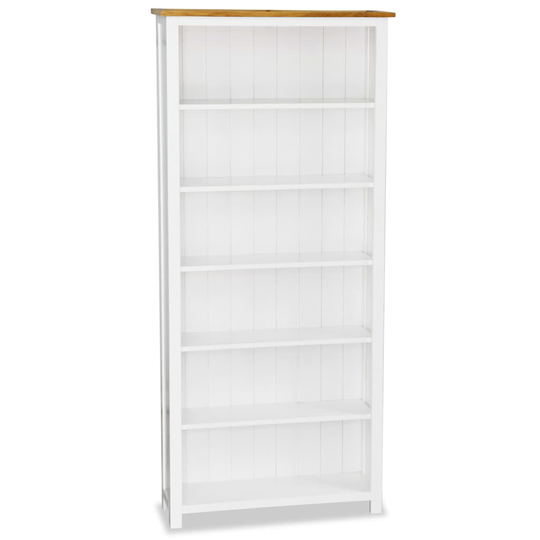 vidaXL Kirjahylly 6 tasoa 80x23x180 cm täysi tammi