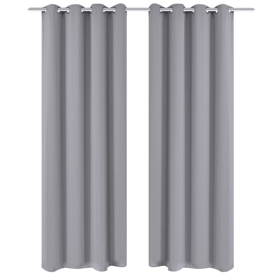 vidaXL Pimennysverhot purjerenkailla 2 kpl 135x175 cm Harmaa