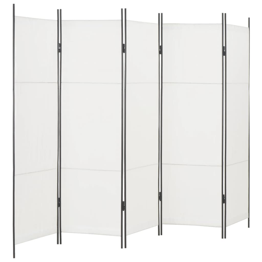 vidaXL 5-Paneelinen tilanjakaja 250x180 cm valkoinen
