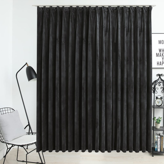 vidaXL Pimennysverho koukuilla sametti antrasiitti 290x245 cm