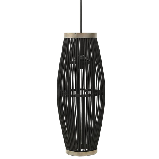vidaXL Riippuvalaisin musta paju 40 W 25x62 cm ovaali E27