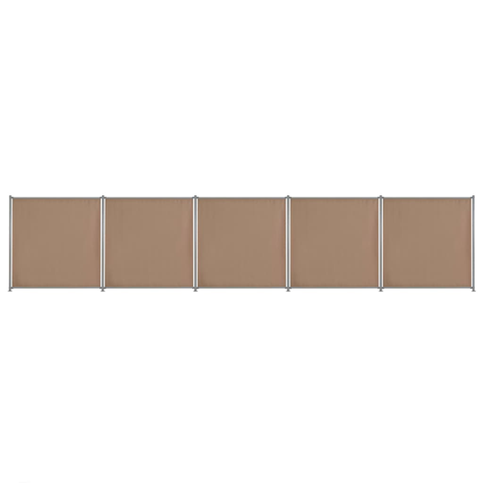 vidaXL Aitapaneeli 5 kpl kangas 900x180 cm ruskeanharmaa