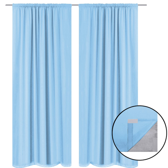 vidaXL Pimennysverhot 2 kpl kaksi kerrosta 140x245 cm Turkoosi