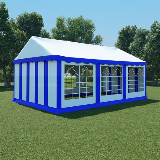 vidaXL Puutarhakatos PVC 4x6 m Sininen ja Valkoinen