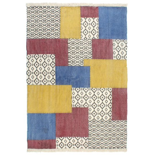 vidaXL Käsin kudottu Kelim matto puuvilla 120x180 cm monivärinen