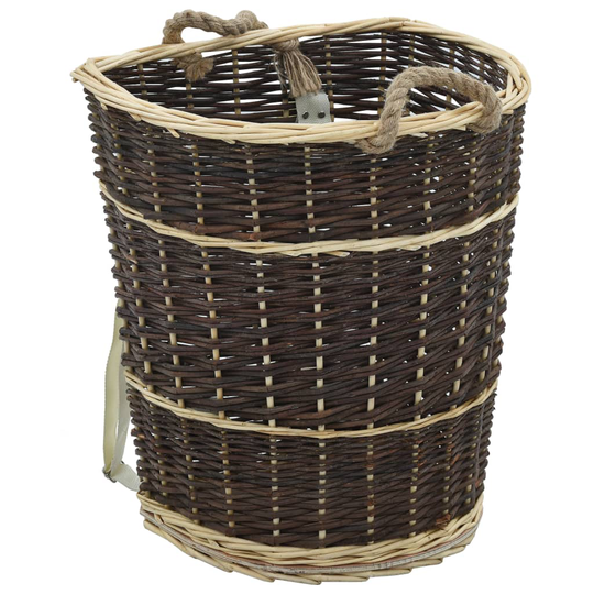 vidaXL Polttopuun kantoreppu hihnoilla 44,5x37x50 cm luonnollinen paju