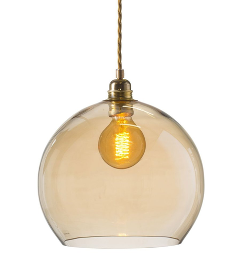 Rowan glass pendant 28cm (Brass / Kulta)