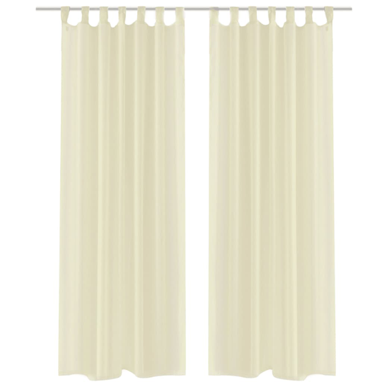 Kermanväriset Sheer Verhot 140 x 175 cm 2 kpl